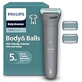 Philips Bodygroom 3000er-Serie – Herrentrimmer mit Dreifachschutz-Rasiersystem, trimmen und rasieren im Intimbereich, hautnah und besonders schonend, 100% duschfest, 80 Min. Laufzeit, BG3480/15