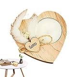 Dekorative Kerzenhalter - herzförmige Kerze mit Trockenblume, Romantischer Herzkerzenständer | Liebeskerze, Kerzenhalter, Teelichthalter aus Holz, Tischdekoration für Zuhause, Studio, Restaurant