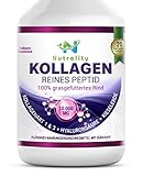Nutrality Grasgefütterte Kollagenpeptide, 500 mL, reine flüssige Rinderproteine mit Hyaluronsäure und Kieselsäure, 10.000 mg Typ 1 und 3, natürlicher Fruchtsaftgeschmack