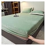 FGUJSUR 1pc Matratze Abdeckung Winter Warm Verdicken Samt Ausgestattet Bettlaken Plüsch Bettwäsche Blätter Nicht-Slip Einzigen Doppel Blatt(06,200x220cm)
