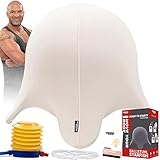 Miweba Sports Ballhocker Starfish - Traglast 300 Kg - 55 cm Gymnastikball aus PVC - Sitztrainer - Fitnessball Stuhl - Ergonomischer Sitzball - Sitzalternative Schreibtischstuhl Büro (Beige)