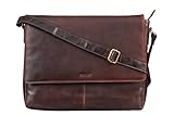 Vinlet Harvard Vintage Leder Messenger Bag | Gepolstert für 15' Laptop & DIN A4 | Ideal für Büro, Uni & Alltag | Unisex Design