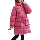 Generisch Winterjacke Mädchen Kleinkind Steppmantel mit Kapuze Pufferjacken Einfarbig Outerwear Wintermäntel Warme Gepolsterte Oberbekleidung mit Reißverschluss und Herren Elegant Mantel