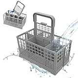 Besteckkorb Spülmaschine mit Abnehmbarem Griff, Universal Ersatzteil Kompatibel mit Bosch Siemens Neff Whirlpool Hotpoint Indesit Ariston, 24 x 13,9 x 12,4 cm, Einsatz für Unterkorb