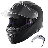 VEVOR Motorradhelm, Integralhelm, Smart Street ABS & High Density Helm mit Bluetooth-Schlitz & Wechselglas, DOT-geprüfter bequemer Motocross-Helm, passend für Jugendliche & Erwachsene