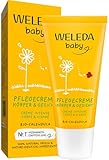 WELEDA Bio Baby Calendula Pflegecreme Körper & Gesicht 30ml - Naturkosmetik Gesichtscreme / Hautcreme mit Sesamöl & Lanolin zur Pflege trockener Haut. Babypflege Feuchtigkeitscreme für Babys & Kinder