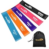 Fitnessbänder [5er Set] 5 Stufen Naturlatex Elastic Resistance Bands Widerstandsbänder Gymnastikband Gummiband Sport Trainingsbänder Fitness Home Gym Pilates Yoga - mit Tragetasche