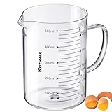 Westmark Messkanne aus Glas – Ideal zum Abmessen von Zutaten beim Backen und Kochen, mikrowellengeeignet, temperaturbeständig, egonomischer Griff – 0,5 Liter