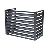 Aluminium-Klimaanlagen-Wärmepumpenabdeckung – Outdoor-Kondensator-Sichtschutzzaun, graue flache Oberseite, L 120 x B 70 x H 150 cm (5P) – langlebiger Schutz für Klimaanlagen-Klimaanlagen