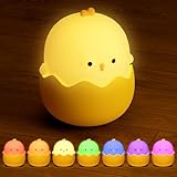 MUMUQ Nachtlicht Kinder, Stilllicht Nachtlicht Baby 7 Farben Lichtwechsel Silikon Nachttischlampe, Stufenlos Dimmbares Mädchen Junge Nachtlampe, Wiederaufladbares Nachttischlampe Kinder Geschenke