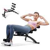 MERACH Bauchtrainingsgerät, Verstellbare Sit-Up-Bank, Bauchmuskel-Trainingsgerät für Heimfitnessstudio für Taille Bauch Hüften Beine, Max 136KG, für Sit-Ups/Luftfahrrad/Beinheben etc., Schwarz
