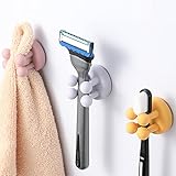 KONOLL Zahnbürstenhalter aus Silikon Mehrzweckhaken Rasierer Halterung Handtuchhaken Adapter & Kabel-haken Selbstklebend Schlüsselhaken Handtuchklemme für Bad,Küche(6 Packungen (3 Farben B))