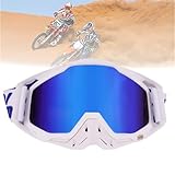 Jilskl Motocross-Brille Mit Verspiegeltem, Motocross Lederbrille, Motorradbrille, Geeignet Für Motorräder, Rennwagen, Offroad-Rennen, Offroad-Motorräder, Mountainbikes, Ski- Oder Offene Helme Usw