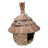 Rustikales gewebtes Vogelhaus | Outdoor Rustikale Strohvogelhäuser | Country Elegance Wildvogelbeobachtung Vogelhäuser Haustier Vogelschutz für Balkon, Reben