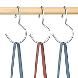 OMHOMETY 15 Pack Handtasche Kleiderbügel für Schrank, Rucksack Kleiderbügel Tasche Halter Hanging S Haken, Schrank Veranstalter und Lagerung, Silber