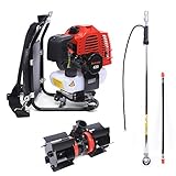 Motorsense Benzin 43cc, Rucksack Freischneider für Garten & Landwirtschaft - Unkrautentferner mit Jäten, Mähen und Lockern, 1,7PS 2-Takt Motor, 8500 U/min, Inklusive Zubehör