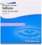 Bausch + Lomb SofLens Daily Disposable Tageslinsen, sphärische Kontaktlinsen, weich, 90 Stück,BC 8.6 mm / DIA 14.2 / -2.00 Dioptrien