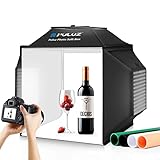 PULUZ Upgrade Fotozelt mit Beleuchtung 480 LED-Leuchten, Fotobox 40cm, Professionelles Fotobox mit 3 Leuchttafeln 5500K & 4 farbigen PVC-Hintergründen für Schmuck und Produktfotografie