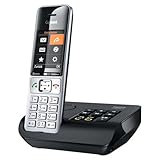 Gigaset Comfort 500A DECT, Gap Schnurloses Telefon analog Babyphone, Freisprechen, für Hörgeräte kompatibel, Headsetans