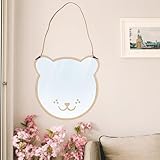 LIMEOW Bärenspiegel - 3D Acryl Spiegel für Kinderzimmer, Kleiner Wandspiegel zum Aufhängen mit Holz Wandsticker, Niedliche Wanddeko für Badezimmer