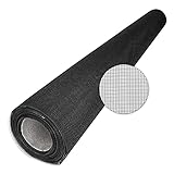 TESO Insektenschutz Gaze - Mückenschutz - Fliegengitter - UV-Beständig - mit PVC Beschichtung - einzeln verpackt (Schwarz, 100 x 250)