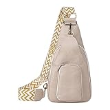 Generisch Stilvolle Schultertasche, Hüfttasche, Taille, einfarbiges Muster mit PU-, Umhängetasche, Reise, Sport, Umhängetasche Freitag Taschen Damen (Beige, One Size)