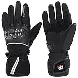 KEMIMOTO Winter Motorradhandschuhe, wasserdichte und Winddichte Motorradhandschuhe, Verschleißfeste Handschuhe mit Kohlefaserschale,Touchsreen Winter Thermo Handschuhe für Motorradfahren, Skifahren