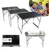 Lemodo Campingtisch klappbar, Tapeziertisch 3-teilig 100x60 cm, Multifunktionstisch höhenverstellbar, Partytisch, Profi-Tapeziertisch Mehrzwecktisch Malertisch Flohmarkttisch, bis 30 kg belastbar