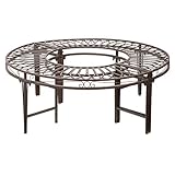 Design Toscano Rundherumbank Gartenbaumbank, Stahl, 119 cm