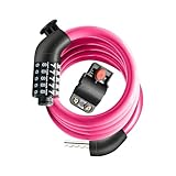 Fahrradschloss – Kabel für Scooter mit 5-stelliger Kombination – Diebstahlsicherung für Fahrrad, wasserdicht, trennungsfest, für Fahrrad, Scooter, Camping, Schule, Wandern, Reisen