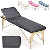 Beltom Mobile Massageliege Massagetisch 3 zonen Basic 185 x 60 cm. - Licht 12,8 kg. - massagebed massageleuning Massagebank klappbar Kosmetikliege - Schwarz