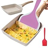 SPORWAY Antihaft Omlettenpfanne, Tamagoyaki Omelette Pfanne Rechteckig Japanische Pfanne, Antihaft Retangle Bratpfanne Geeignet für alle Herdarten, Backofen und Spülmaschinenfest - 18 x 15 cm