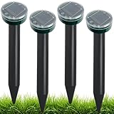KEEPAQ Solar Maulwurfschreck, Maulwurf Vertreiber, Solar Tiervertreiber Wühlmausschreck, Ultraschall Tierabwehrgerät für Maulwurf Gopher Schlangen Wühlmaus und andere Schädlinge(4 Pack)