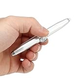 lvifloae Fingerspitze, leuchtet im Dunkeln, Gyro-Kugelschreiber, Fingerspitzen-Schreibstift mit LED-Auslösedrucklicht, für Erwachsene, Studenten, Teenager, Geschenkstift, Schwarz (Silver)
