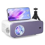 Mini Beamer, VOPLLS Mini 24000L WiFi Bluetooth Beamer Full HD 1080P Unterstützt, Tragbar Video Projektor mit 50% Zoom, Heimkino Projektor für Handy, Tablet/Laptop/PC/TV-Box, USB, HDMI, AV（Stativ inklu