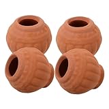ifundom 4 Stück Mini Terracotta Töpfe aus Langlebiger Kleine Runde Blumentöpfe für Sukkulenten und Zimmerpflanzen Platzsparend für Schreibtisch und Regal Wurzelschonend und Stilvoll