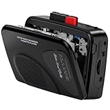 Kassettenspieler/Recorder, AM/FM-Radio,Walkmaner Tragbarer Kassettenspieler, Aufnahme auf Kassette, Eingebaute Lautsprecher, Manuelle Aufnahme, T201(Schwarz)