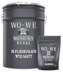 WO-WE 2K Fliesenlack MATT Anthrazitgaru RAL 7016 Boden Wand Fliesenfarbe Bad Küche - 2,5Kg
