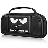 Fintie Tasche für Nintendo Switch / Switch OLED-Modell Hori Split Pad Pro mit Handheld Controller, [Stoßfeste] Hartschalen Tragetasche mit 30 Spielkartenhaltern & Innere Netztasche, Don't Touch