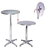 TRUTZHOLM 2in1 Alu Stehtisch klappbar Bistrotisch Partytisch höhenverstellbar 70 cm / 115 cm Ø 60cm