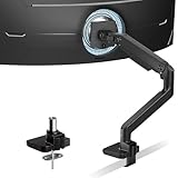 ARES WING Monitor Halterung für 17 bis 49 Zoll Bildschirme, Monitor Arm mit Gasfeder, Verstellbarer Monitorständer für 20Kg Computer Bildschirme, Monitorhalterung VESA 75/100 mm,Schwarz