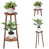 Yedcxup Blumenständer Stabil Blumenständer Holz, 2-stufiger umwandelbarer Pflanzenständer leichter Aufbau Pflanzenregal Keine kratzigen Kanten Blumenregal Pflanzenständer (72.8CM Hoch)
