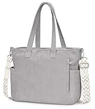 oscaurt Umhängetasche Damen Cord Tasche Shopper Tasche Damen Tote Bag Handtasche Groß Schultertasche Uni Tasche Einkaufstasche Beuteltasche Stofftasche für Pendeln Reisen