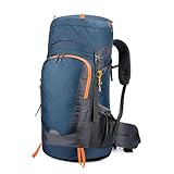 Wanderrucksäcke, Wanderrucksack mit Regenschutz, Schwarz für Outdoor-Sportreisen (Dunkelblau)