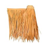 Kunststoff Palmgras Rolle Künstliche Mexikanische Palmdach Paneele Gefälschtes Stroh PE Naturmaterial Palmenblätter für Tiki-Bar Hütten Garten Terrasse Pavillons Dekoration, Strohgelb(Size:3m/9.8ft)