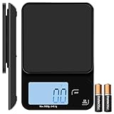 3T6B Elektronische Kaffeewaage, 5kg/0.1g Multifunktionale Küchenwaage Digital, Digitale Küchenwaagen Wandmontage mit großem LCD-Display, Waage Küche Tara Funktion, Schwarz