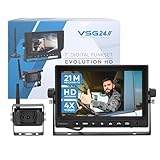 VSG24 7“ Evolution HD Funk Rückfahrsystem für Wohnmobil & LKW, KFZ Set kabellos inkl. Rückfahrkamera + Monitor, einfach zum DIY Nachrüsten 12V-24V, Kamera digital, Auto Rückspiegel Einparkhilfe
