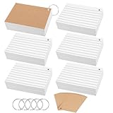 500 Stück Karteikarten A7, Vokabelkarten Flashcards Lernkarten Weiß Linierte Karteikarte mit Ring Trennblätter für Vokabel Lernen Notizen Schule Büro Zuhause