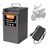 SSCYHT LiFePO4 Akku 48V 50Ah Lithium Batterie 60V Ersatzakkus 72V Motorradbatterien für 750W - 3500W Motoren mit Ladegerät und Display,72v50ah 340mm
