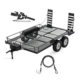 Metall Builder Kit 1/10 RC Anhänger mit Anhängerkupplungshalterung Empfänger & Schleppseile für Crawler Cars Axial SCX10 D90 Wrangler TRX4 TRX6 Redcat GEN8
